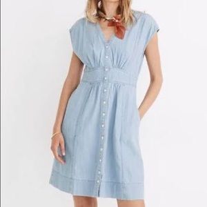Madewell Dresses | lightweight Denim Cap-Sleeve Button-Front Dress